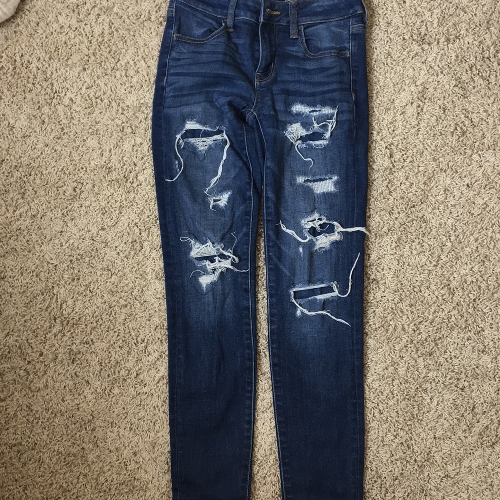 Dark ripped jeans